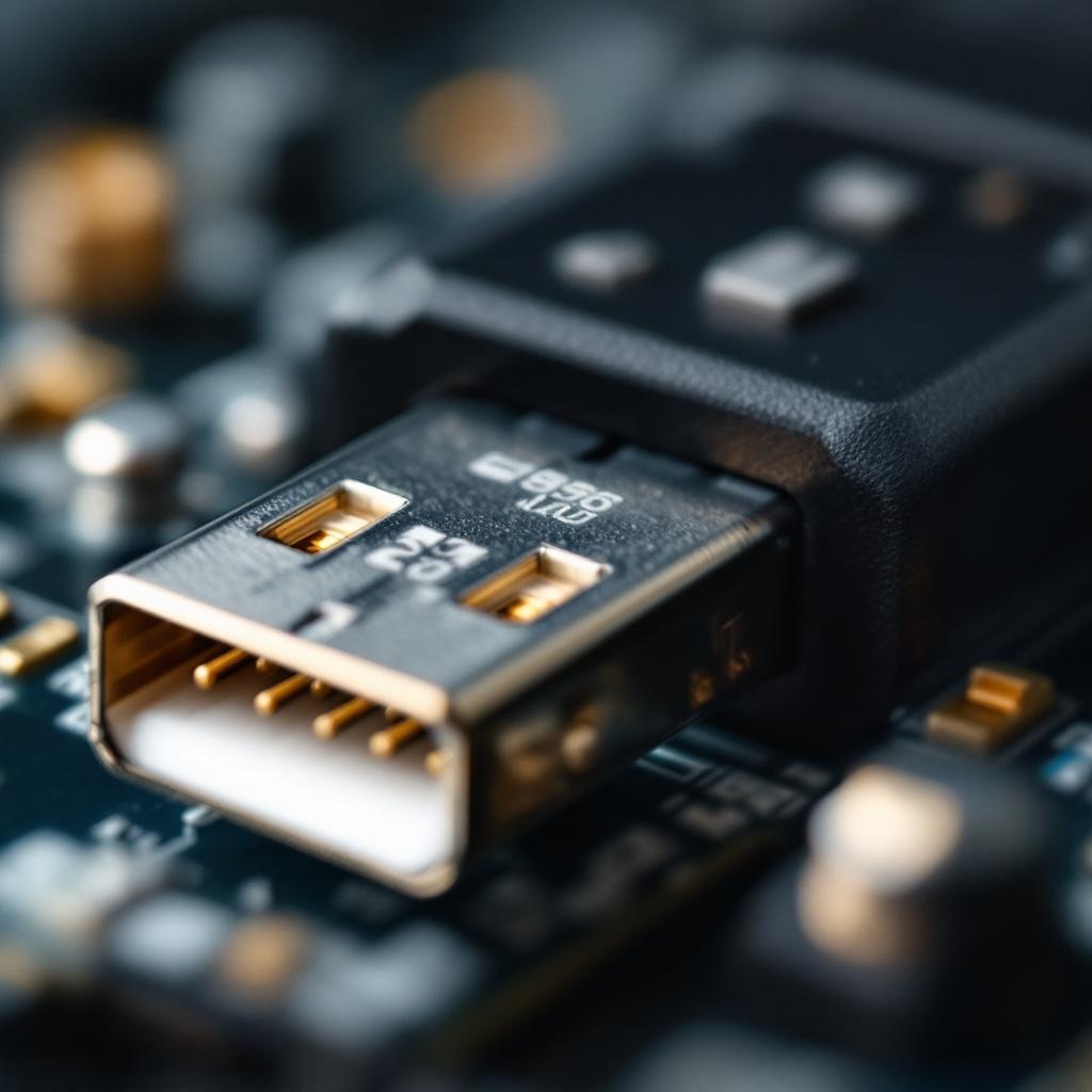 USB connector pins (macro)