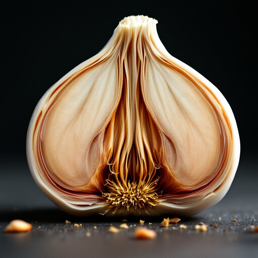 garlic clove cross-section