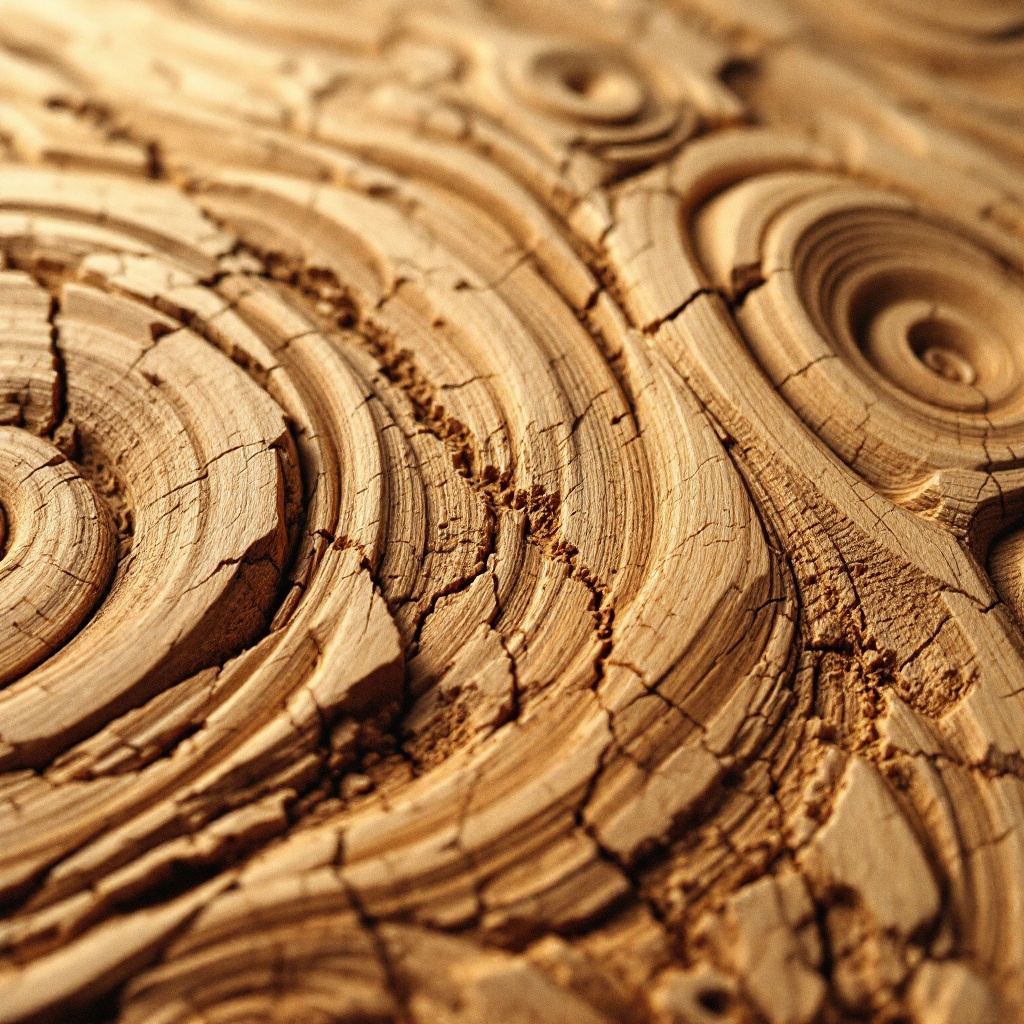 Wood carving chisel marks