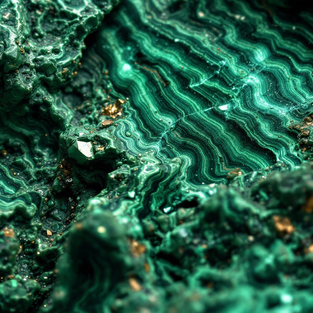 malachite mineral surface