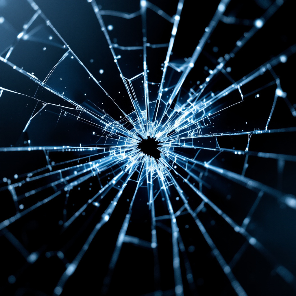 Cracked phone screen (macro)