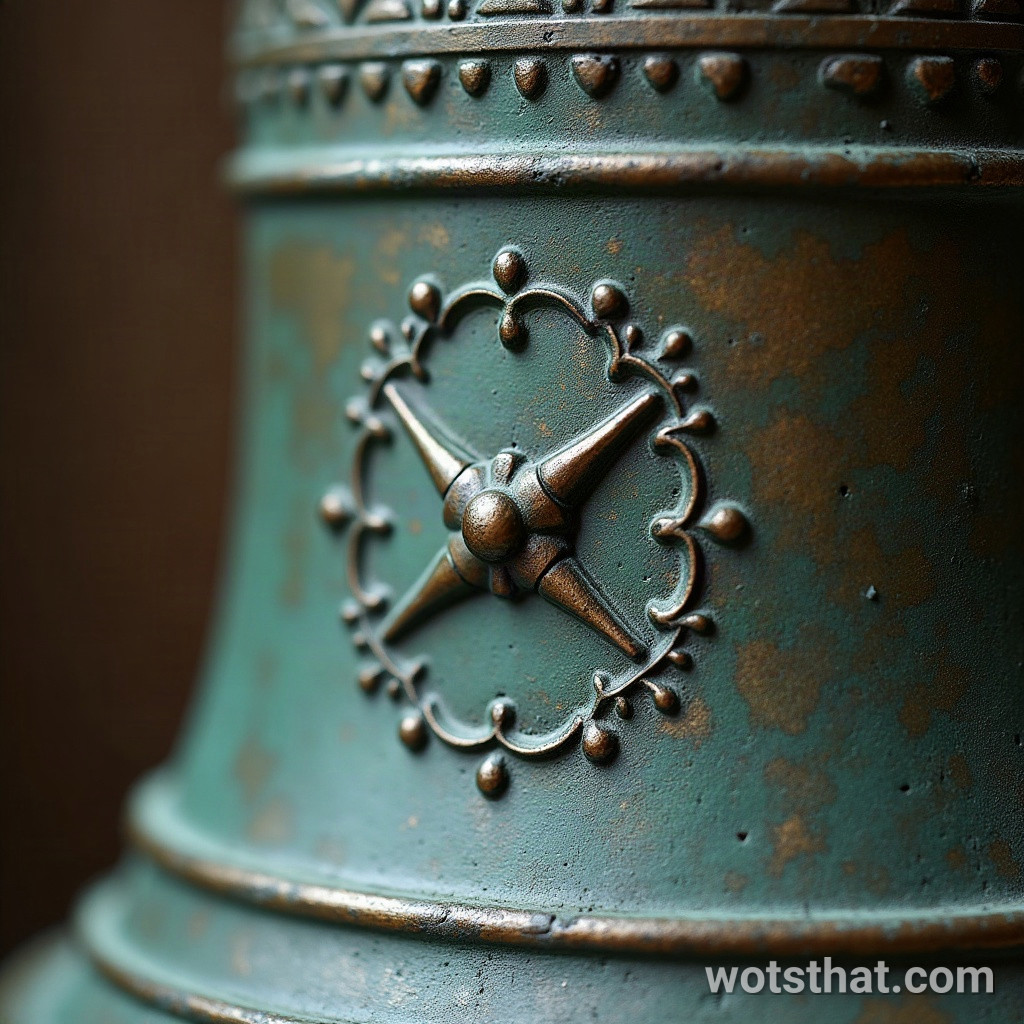 Church bell metal surface (macro)