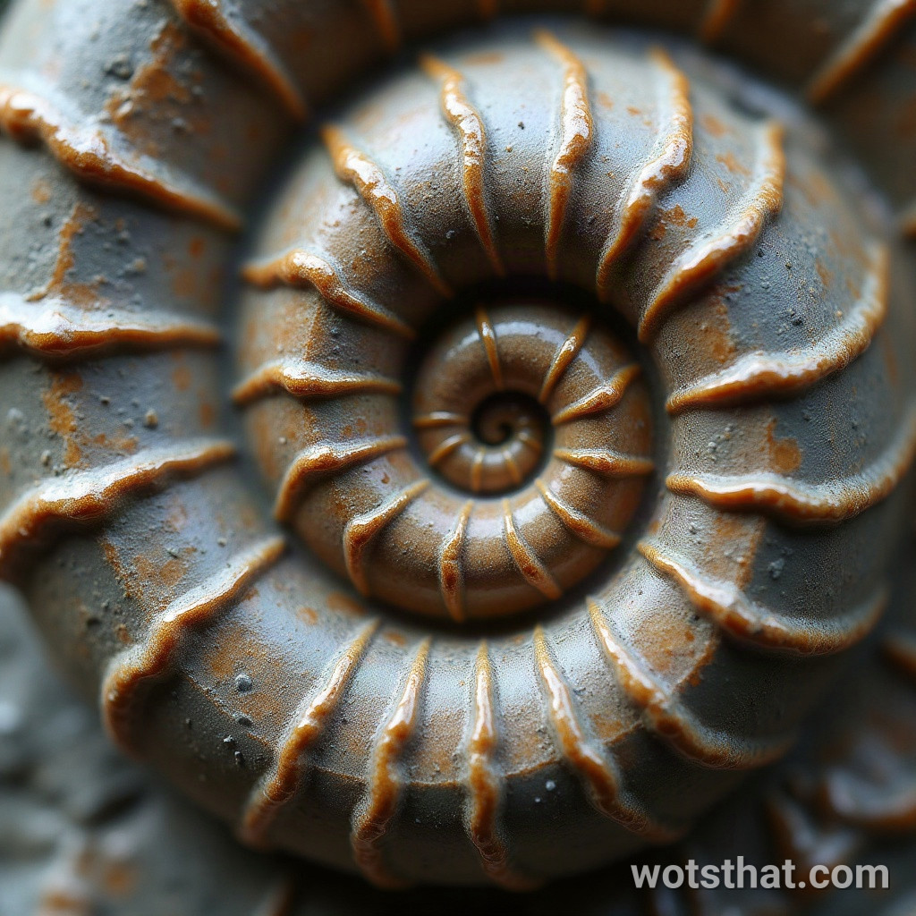 Fossil ammonite spiral (macro)